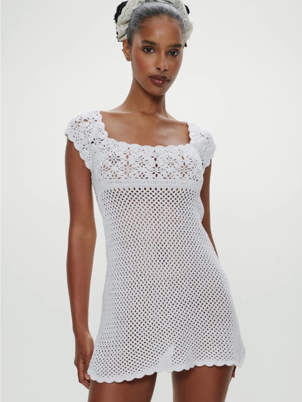Frankie’s Bikinis White Crochet Dress